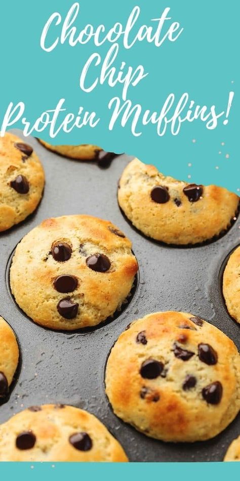 Protein Muffins Low Carb, Chocolate Chip Protein Muffins, Protein Powder Muffins, High Protein Muffins, Chocolate Protein Muffins, Low Carb Protein Powder, Keto Muffin Recipe, Protein Muffin Recipes, Protein Waffles