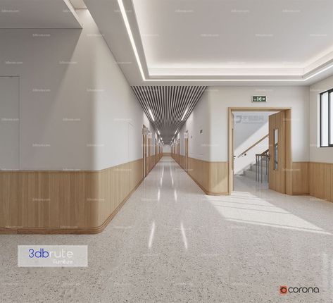 Hospital Corridor Design, Corridor Hospital, Corridor Design Ideas, House Corridor, Hospital Corridor, Corridor Decoration, Healthcare Interior Design, Corridor Design, Contemporary Living Room Design