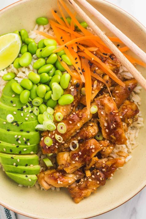 Teriyaki Chicken Bowl With Cabbage, Teriyaki Chicken Avocado Bowl, Chicken Stir Fry Bowl, Terriaki Chicken Bowls, Teriyaki Chicken Sushi Bowl, Chicken Poke Bowls, Teriyaki Chicken Poke Bowl, Teriyaki Bowls Chicken, Teriyaki Chicken Rice Bowl Recipes