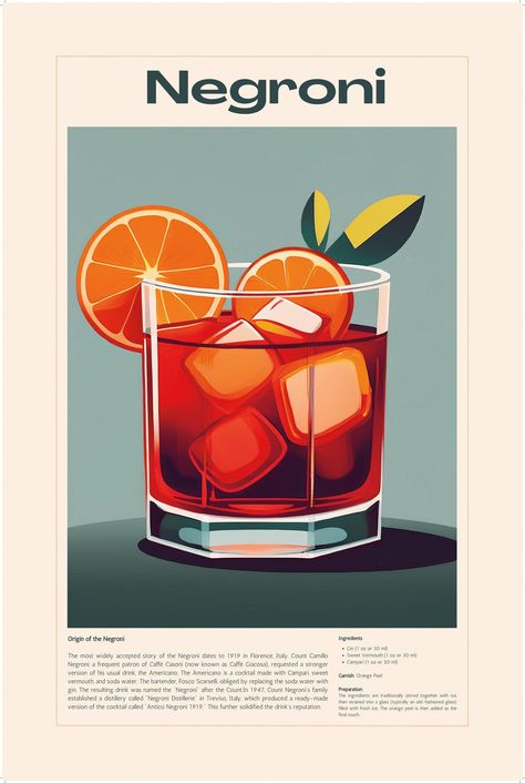 Add a touch of sophistication with our Negroni digital print! Ideal for home bars, kitchen decor, and perfect for gin lovers, this minimalist artwork embodies the elegance of the classic Negroni cocktail. Key Features: Instant Digital Download: Get your high-quality file immediately. Versatile Sizes: 8x10", 11x14", A4 available for easy printing and framing. High-Resolution Quality: Suitable for a range of print options. Ideal For: Home bars Modern kitchens Gifts for cocktail connoisseurs File I Home Bars Modern, Classic Negroni, Negroni Cocktail, Gin Lovers, California Sunset, Classic Fonts, Cocktail Art, Minimalist Artwork, Home Bar Decor