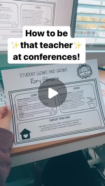 Aimee Jensen on Instagram: "Want to make conferences effortless this year? These glows and grows worksheets are going to save tons of time! There’s a comment bank included for grades k-5, you’ll be prepped in no time! Comment an ear emoji for the link👂  #iteach #teacherlife #iteachfirst #teacherspayteachers #iteachsecond #teachersofinstagram #teacherproblems #tpt #kindergarten #kindergartenteacher #teachergram #iloveteaching #classroom #preschoolteacher #earlychildhoodeducation #elementaryteacher #iteachthird #teachertipsandtricks #teacherauthor #teachersofinsta #instateachers #teacherfriends #teachingisfun" Glows And Grows Conference, Glows And Grows, Teacher Problems, Beginning Of Year, Back To School Night, School Night, Teacher Friends, Preschool Teacher, Kindergarten Teachers