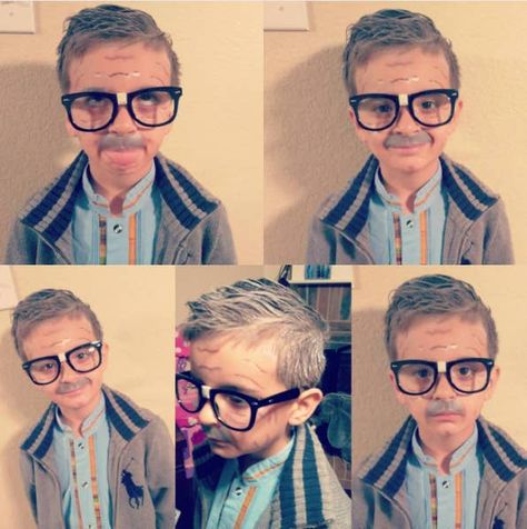 Dress Like A Grandpa Day At School, Old Man Halloween Costume, Kids Old Man Costume, Old Man Makeup, Old People Costume, Grandpa Costume, Old Man Costume, Dress Up For Boys, Grandpa Outfit