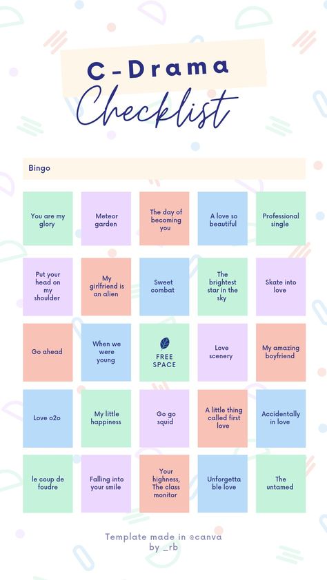 C-Drama checklist bingo 2021 Chinese Drama Checklist, Reading Bingo, Bingo Template, Netflix Movies To Watch, List Challenges, Drama Ideas, Bingo Card, Korean Drama Quotes, Korean Drama List