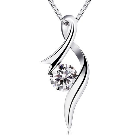 B.Catcher Necklaces 925 Sterling Silver Pendant Necklaces Cubic Zirconia Twist Heart Jewellery Necklace Elegant, Elegant Pendant, Silver 925 Necklace, Sterling Silver Necklace Pendants, Elegant Necklaces, Silver Pendants, Jewelry Case, Fashion Jewelry Necklaces, Heart Jewelry