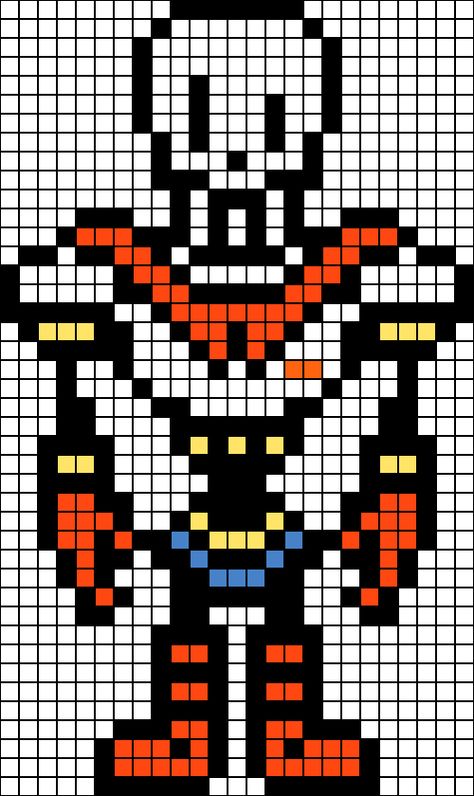 Papyrus OverWorld Sprite Template Grille Pixel Art, Undertale Pixel Art, Papyrus Undertale, Pixel Art Minecraft, Image Pixel Art, Modele Pixel Art, Art Perle, Perler Art, Pixel Art Templates