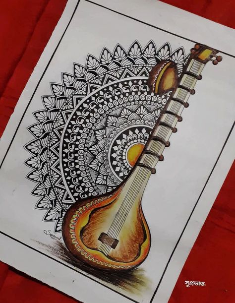 #OwlTattoo #CuteOwlTattoo #OwlInk #OwlTattooDesign #OwlTattooArt #InkedOwls #OwlTattooIdeas #OwlTattooLove #TattooInspiration #AnimalTattoos Saraswati Painting Mandala Art, Saraswati Drawing Mandala, Saraswati Maa Mandala Art, Mandala Art Indian Culture, Line Mandala Art, Saraswati Mandala Art, Saraswati Maa Drawing, Music Mandala Art, Music Mandala