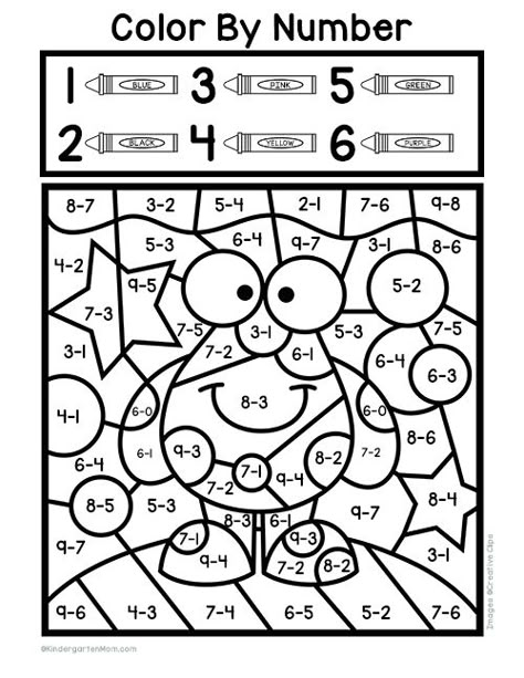 Subtraction Color by Number Worksheets - Kindergarten Mom Math Coloring Worksheets Kindergarten, Addition And Subtraction Color By Number, Addition Color By Number Free 2nd Grade, Color By Number Addition And Subtraction, Addition Coloring Worksheet 2nd Grade, Color By Addition And Subtraction Free, Color By Math Problem Free, Color By Subtraction Free, Color By Sum Free Printable