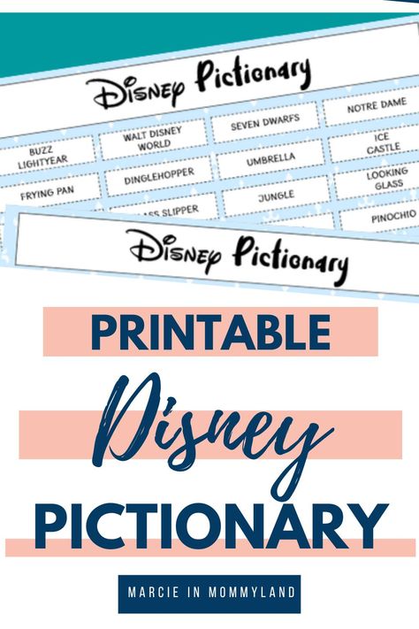 Unleash the fun with this free Disney Pictionary game printable! Perfect for family game night, this printable includes iconic Disney characters and objects to keep the whole family entertained for hours. Disney Pictionary, Pictionary Ideas, Pictionary Word List, Disney Themed Games, Disney Party Games, Pictionary Words, Iconic Disney Characters, Family Games Indoor, Disney Themed Classroom