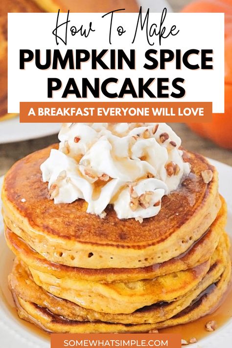 Dive into the ultimate fall breakfast with these pumpkin pancakes! Light, fluffy, and bursting with pumpkin spice goodness, they're the morning treat you didn't know you needed. Top 'em with maple syrup and pecans for that extra cozy touch. Pumpkin Pancakes Recipe, Fluffy Pumpkin Pancakes, Spice Pancakes, Gluten Free Pumpkin Spice, Pumpkin Spice Pancakes, Pumpkin Pancake Recipe, Pancake Recipe Buttermilk, Fall Morning, Pumpkin Pancakes