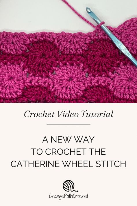 The traditional method for crocheting the Catherine Wheel stitch leaves large gaps. This new method eliminates the gaps. Catherine's Wheel Crochet, Catherine Wheel Stitch, Wheel Crochet, Stitch Leaves, Catherine Wheel, Crochet Video Tutorials, Free Yarn, Stitch Tutorial, Crochet Videos Tutorials