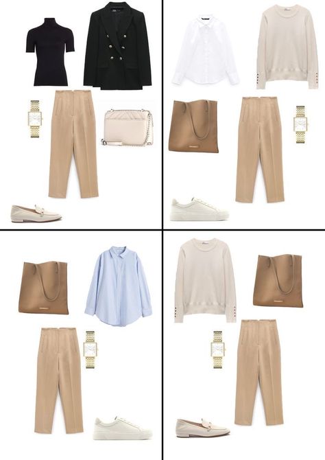 Beige Trousers Work Outfit, Zara Beige Trousers Outfit, Beige Pants Outfit For Women, Beige Trousers Outfit Work, Beige Pants Outfit Autumn, Zara Office Outfit 2023, Beige Trouser Outfit Women Winter, Zara Trousers Outfit Casual, Zara High Waisted Pants Outfit Casual