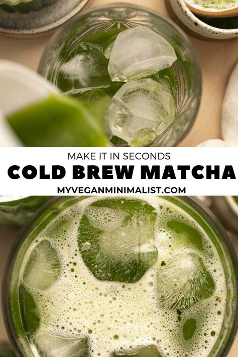 This cold brew matcha tea is the ultimate pick-me-up you deserve! Made using just THREE simple ingredients, it's the best way to enjoy this Japanese green tea on a hot summer day! If you're a fan of all things matcha (like me) or just want to switch out your morning coffee for something different, this delicious beverage is a MUST-TRY! Cold Brew Matcha, Macha Tea, What Is Matcha, Matcha Cookies, Matcha Tea Powder, Iced Green Tea, Peanut Butter Jar, Frozen Lemonade, Iced Matcha