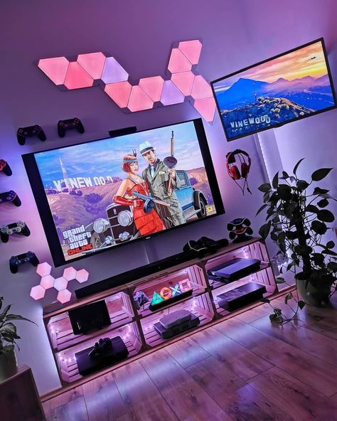 Gaming Bedroom Ideas, Games Room Inspiration, Geek Room, Gamer Bedroom, Gamer Room Decor, Video Game Room Design, Gaming Room Setup, Room Goals, Gamer Room