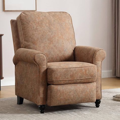 Amazon.com: ANJ Push Back Recliner Chair, Textured Fabric Overstuffed Wingback Recliner, Adjustable Pushback Chair with Padded Seat and Back, Single Reclining Sofa for Living Room, Bedroom(Beige) : Home & Kitchen Wingback Recliner, Bedroom Retro, Sofa For Living Room, Leather Recliner Chair, Proper Posture, Living Room Furniture Chairs, Single Sofa, Hard Floor, Fabric Upholstery