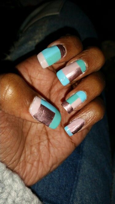 SNC Colour block nails Block Colour Nails, Colour Block Nails, Pink Tip Nails, Block Colour, Colour Block, Nail Tips, Nail Colors, Color Blocking, Nails