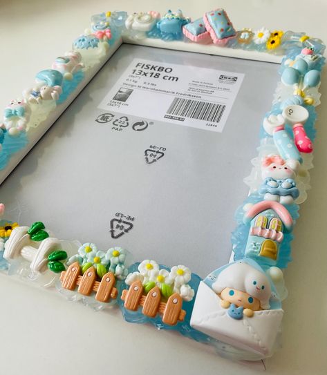 Dimoo Pop Bean and Cream Glue Handmade Decoden Picture Frame 13 X 18 Cm , Green Collection - Etsy Cream Glue, Pocket Mirrors, Green Collection, Pocket Mirror, Photo Craft, Chicago Il, Clay Crafts, Gift Registry, Picture Frame