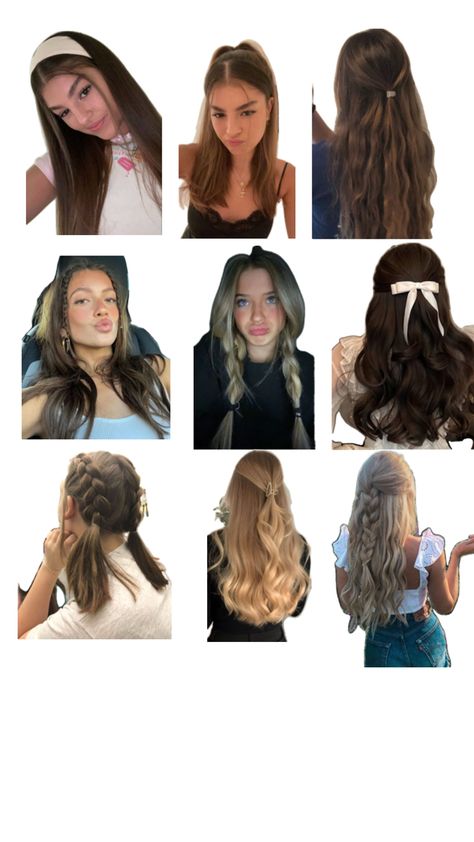 Hairstyles idea Hairstyles For Medium Length Hair For School, Cute Easy Hairstyles, Hairstyles Brunette, Hairstyles For School, Brunette Hair, Medium Length Hair Styles, Medium Length, Hair Inspo, Easy Hairstyles