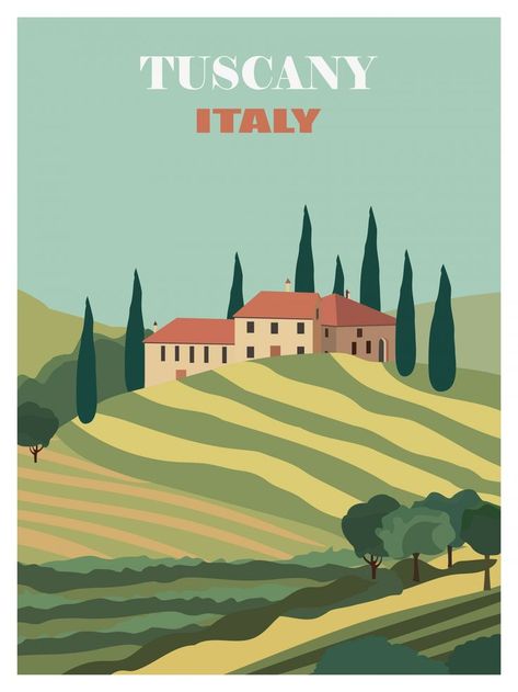 "Tuscany Italy Travel Poster" image by Karen Arnold https://www.publicdomainpictures.net/en/view-image.php?image=511715&picture=tuscany-italy-travel-poster #freeimage #tuscany #italy #travel #poster #publicdomain #CC0 Italy Travel Poster, Vintage Postcards Travel, Italy Poster, Italy Pictures, Travel Postcard, Italian Villa, Cover Ideas, Poster Ideas, Tuscany Italy