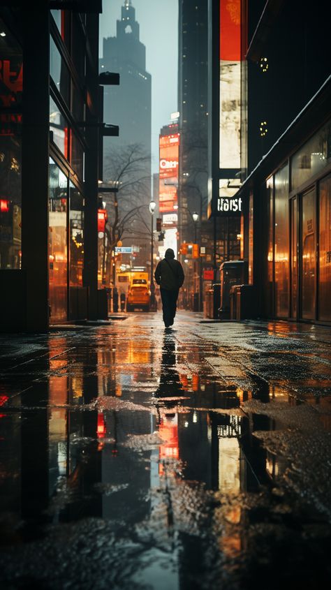 #city #night #rain #street #people #cars #orange #light #dark #wallpaper #urban #photography #art #mood #atmosphere #bokeh #reflection #wet #road #traffic Urban Cityscape Photography, New York City Street Photography, City Street Photography People, Night Time Street Photography, Person In Landscape, Dark Street Photography, Chicago Street Photography, Mood And Atmosphere Photography, Busy Street Photography