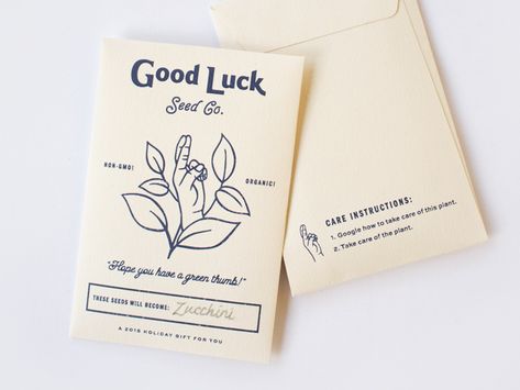 Good Luck Seed Co. Plant Seed Packaging, Seed Package Design, Flower Seed Packaging, Plant Packaging Design, Seed Packet Design, Seed Kit Packaging, Seeds Packaging Design, Seed Branding, Seed Packaging Design