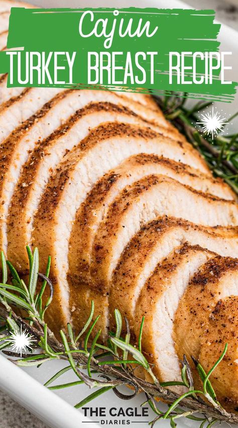 Cajun Turkey Breast Recipe, Cajun Turkey Breast, Thanksgiving Turkey Breast, Turkey In Oven, Southern Thanksgiving Recipes, Cajun Seasoning Recipe, Turkey Breast Recipes, Turkey Seasoning, Cajun Turkey