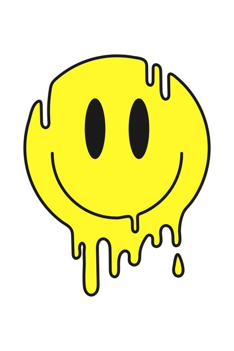 Smiley Dripping Face, High Smiley Face, Drip Design Art, Trippy Smiley Painting, Dripping Smiley Face Tattoo, Art Emoji Drawing, Smiley Tshirt Design, Dripping Smiley Face Wallpaper, Happy Pictures Smile