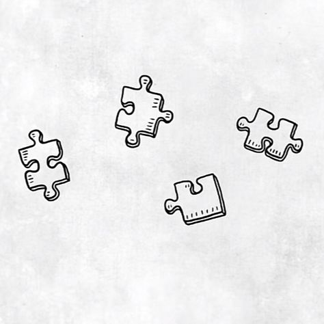 Five Matching Tattoos, 4 Puzzle Piece Tattoo, Three Puzzle Piece Tattoo, Matching Tattoos For Family Of 4, Group Of 4 Tattoo Ideas, Tiny Trio Tattoos, Group Tattoos For 4, Teamwork Tattoo, Puzzle Piece Tattoo Design