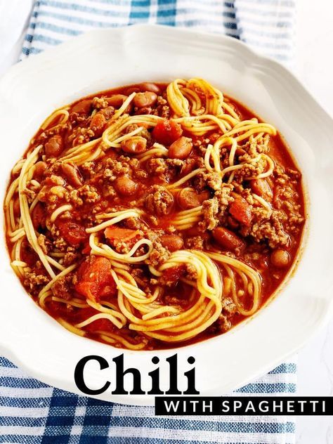 There are numerous ways to make chili! This Instant Pot recipe includes pasta or spaghetti in chili! If you’ve never put noodles in chili, you are in for a treat!! How can you go wrong with combining two favorites? These are the Ingredients you will need: 1 lb ground beef salt 1 tsp minced garlic 15 oz...Read More Chili With Spaghetti Noodles, Spaghetti Chili, Chili Spaghetti Recipe, Recipe For Chili, Chili Spaghetti, Best Chili Recipe, Cheap Meal, Instant Pot Recipe, Chili Soup