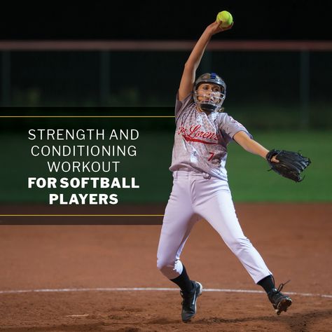 Training softball players? Prioritize injury prevention and performance enhancement with these workout tips. At Home Softball Workouts, Softball Weight Room Workouts, Softball Gym Workouts, Softball Conditioning Workouts, Softball Workouts At Home, Softball Workouts, Strength And Conditioning Workouts, Softball Drills, Speed Workout