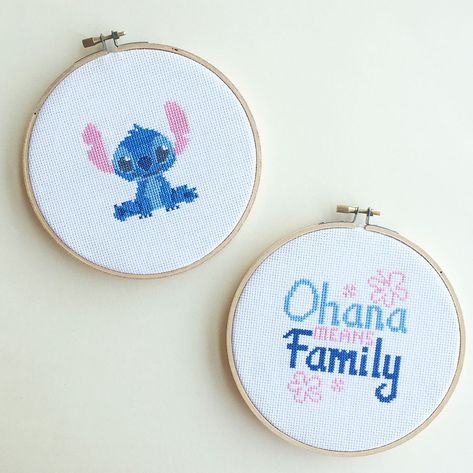 Lilo En Stitch, Lilo Und Stitch, Lilo And Stitch Ohana, Cross Stitch Hoop, Stitch Cross Stitch, Disney Cross Stitch Patterns, Lilo Y Stitch, Lilo Et Stitch, Disney Embroidery