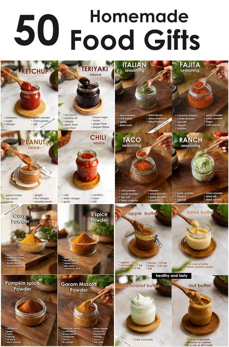 Copycat Drink Recipes, Gifts For Foodies, Homemade Sauce Recipes, Homemade Food Gifts, Spice Mix Recipes, Homemade Condiments, Condiment Recipes, Homemade Spices, Healthy Homemade Recipes