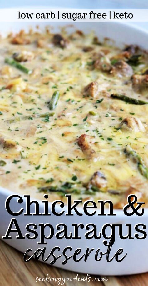 Chicken And Asparagus Casserole, Chicken And Asparagus Bake, Creamy Chicken And Asparagus, Asparagus Casserole Recipes, Sauteed Asparagus, Recipe Casserole, Lemon Cream Sauce, Keto Dinner Recipe, Asparagus Casserole