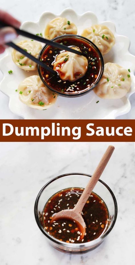 Dumpling Sauce - A Beautiful Mess Dumpling Soy Sauce Recipe, Ginger Dumpling Sauce, Homemade Dumpling Sauce, Sauce For Soup Dumplings, Soup Dumpling Sauce Recipe, Chinese Dumplings Sauce, Steamed Dumpling Sauce, Soup Dumpling Dipping Sauce, Peanut Sauce For Dumplings