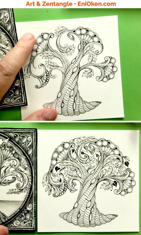 Zentangle Tree Of Life, Zentangle Drawings Ideas, Zentangle Trees, Celtic Knot Drawing, Eni Oken, Zentangle Inspiration, Zentangle Ideas, Tree Of Life Art, Zentangle Artwork