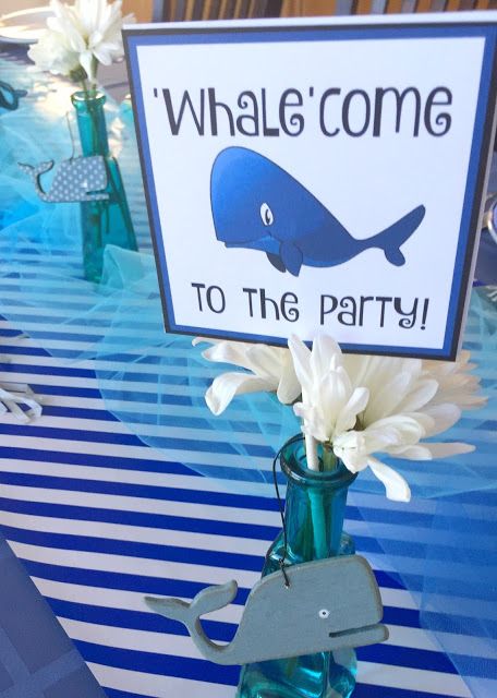 michelle paige blogs: Whale Themed Party full of whale puns! Whale Bachelorette Party, Whale Themed First Birthday, 1st Birthday Whale Theme, Whales Birthday Party, Marine Life Birthday Theme, Beluga Whale Birthday Party, Whale Party Food, Whale Decorations Party, Whale Party Theme