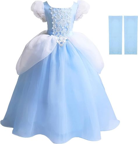 Amazon.com: MDYCW Cinderella Princess Dress Puff Sleeve Costume, Special Occasion Dresses for Toddler Girls Age 4-5 Years, Ultra Soft Lace Fancy Gown Birthday Party Dress Up, Blue : Clothing, Shoes & Jewelry Cinderella Costume, Fancy Gowns, Princess Dress Up, Disney Princess Dresses, Girls Dress Up, Cinderella Dresses, Girl Princess Dress, Birthday Party Dress, Fairy Costume