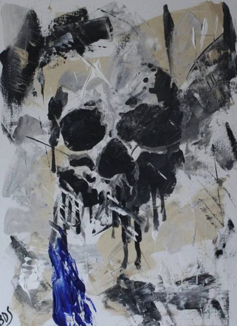 Original abstract painting by Billie Shoemate (United States). This one-of-a-kind acrylic on canvas painting measures 18W x 24 H inches, and is framed. The abstract painting ships in a box directly from the artist's studio and is covered by the 14-day satisfaction guarantee from Saatchi Art, so you can buy with confidence. Skull Abstract Art, Grunge Art Paintings, Abstract Skull, Skull Human, Nightmare Fuel, 2160x3840 Wallpaper, Human Form, Cool Wallpapers Art, Wow Art