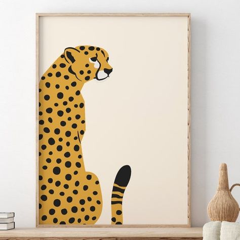 Leopard Nursery, Leopard Print Wall Art, Cheetah Drawing, Cheetah Art, Leopard Painting, Leopard Art, Posca Art, Photographie Portrait Inspiration, Modern Poster