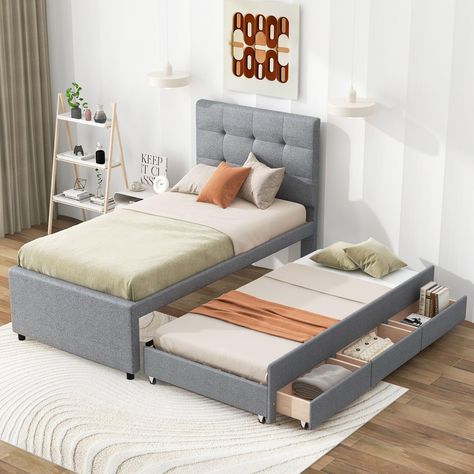 Full Size Upholstered Bed, Under Bed Drawers, Full Size Platform Bed, Full Platform Bed, Bed Storage Drawers, Bed With Drawers, Upholstered Bed Frame, Trundle Bed, Upholstered Bed