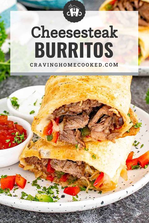 Steak Potatoe Burritos, Cheesesteak Burrito, Steak Wraps Recipes, Steak Burrito Recipe, Steak Burritos, Burrito Recipes, Steak Wraps, Tortilla Bowls, Cheese Wrap