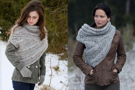 Katniss cowl Crochet Katniss Cowl, Katniss Scarf, Katniss Cowl, Hooded Scarf Pattern, Crochet Cowl Free Pattern, Homemade Stuff, Crochet Cowl Pattern, Knit Vest Pattern, Crochet Knit Hat