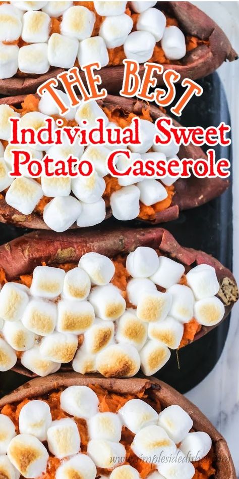 Baked Sweet Potatoes For Thanksgiving, Twice Baked Sweet Potatoes Thanksgiving, Sweet Potatoes With Marshmellow Recipes, Toasted Sweet Potatoes Oven, Individual Sweet Potato Casserole, Baked Sweet Potato With Marshmallows, Marshmellow Sweet Potatoes, Sweet Potato With Marshmallow, Baked Sweet Potatoes With Marshmallows