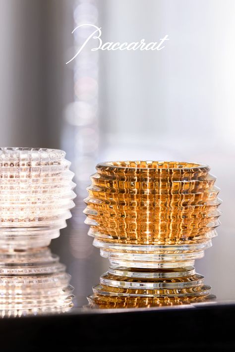 The Eye Candle-Jar in Baccarat crystal exudes an extraordinary play on light thanks to the exceptional cut. #Crystal #Luxury #Decoration #Votive #Gold Eye Candle, Clear Christmas Ornaments, Luxury Decoration, Baccarat Crystal, Crystal Candle, Thanksgiving Celebration, Candle Jar, Glass Decanter, Holidays Thanksgiving