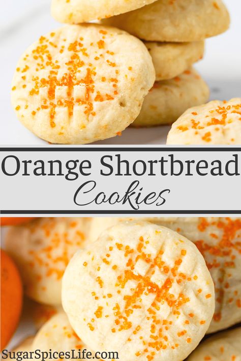 Orange Recipes Dessert, Orange Shortbread Cookies, Orange Shortbread, Spice Sugar Cookies, Shortbread Cookies Recipe, Orange Dessert, Cookies Light, Orange Cookies, Hot Chocolate Cookies