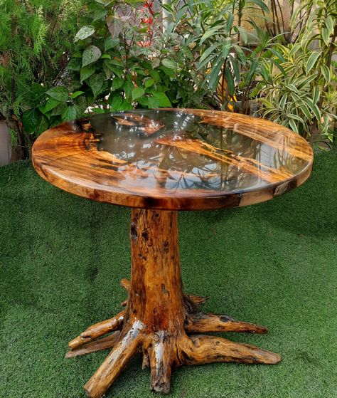 Tree Trunk Table, Leaving Cert, Rustic Wood Projects, Barnwood Table, Pedestal Tables, Container Water Gardens, Lobby Ideas, Backyard Ideas For Small Yards, Epoxy Table Top