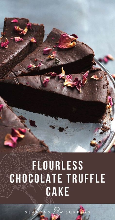 Flourless Cake Recipes, Desserts Oreo, Flourless Desserts, Flourless Chocolate Cake Recipe, Desserts Summer, Truffle Cake, Dessert Oreo, Chocolate Truffle Cake, Flourless Cake