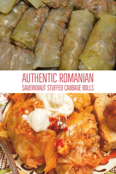 Romanian Stuffed Cabbage Rolls, Cabbage Rolls With Sour Cabbage, Sauerkraut Cabbage Rolls, Authentic Stuffed Cabbage Rolls, Cabbage Rolls With Sauerkraut Recipe, Authentic Cabbage Rolls Recipe, Authentic Polish Cabbage Rolls Recipe, Stuffed Cabbage With Sauerkraut, Ukrainian Stuffed Cabbage Rolls