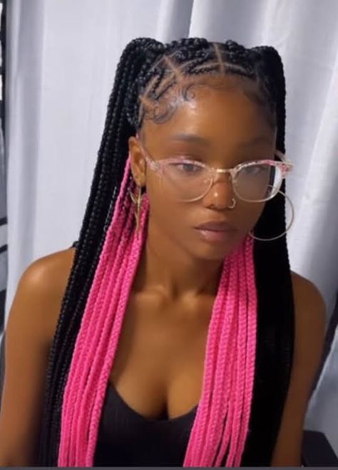 Knotless Box Braids With Pink Beads, Hair Styles For Teens Girl Black Braids, Hairstyle Ideas Weave Braids, Hair Styles For 14yrs, Braids For 11yrs, Braids For 9-10, Back To School Hairstyles Weave Braids, Birthday Hairstyles For Black Girls 13, Cute Back To School Braided Hairstyles