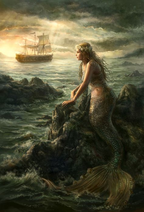 Breathtaking Realism In Fantasy Art Featuring anotherwanderer Fantasy Mermaids, Luis Royo, Water Nymphs, Photographie Portrait Inspiration, Digital Art Gallery, Mermaids And Mermen, Vintage Mermaid, Mermaid Life, Beautiful Mermaids