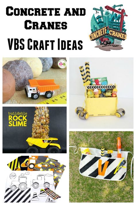 Concrete & Cranes VBS Craft Ideas - Southern Made Simple Construction Vacation Bible School, Construction Bible School Theme, Construction Summer Camp Ideas, Concrete And Cranes Vbs Crafts, Vbs 2020 Construction Crafts, Construction Vbs Crafts, Construction Themed Crafts, Construction Theme Crafts, Concrete And Cranes Vbs Decorations